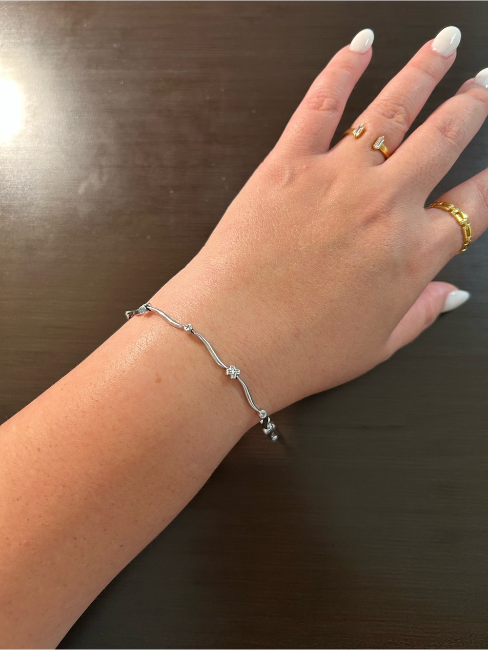 Elegant Silver Wave Bracelet
